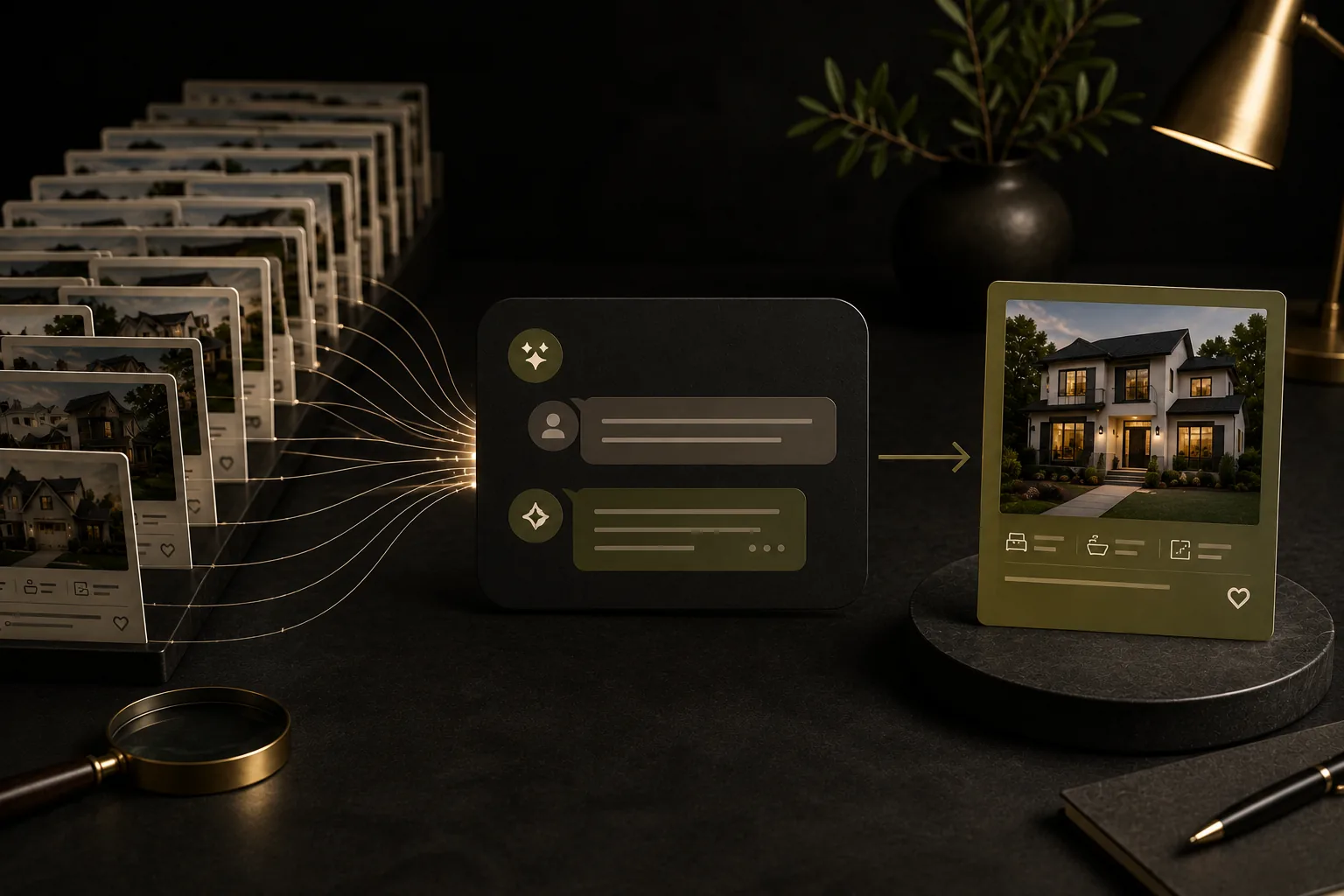 AI-powered interface helping users compare properties and make real estate decisions before visiting traditional property websites
