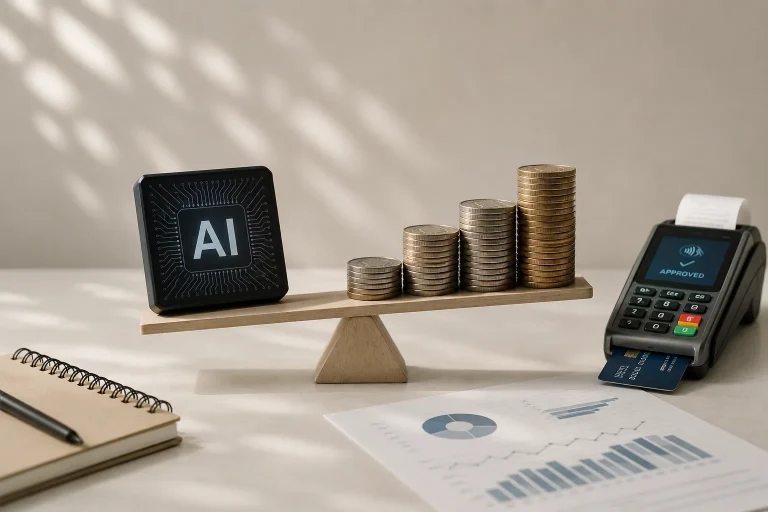 AI agents exchanging value through blockchain networks, digital payments, and cloud infrastructure in the emerging machine economy.